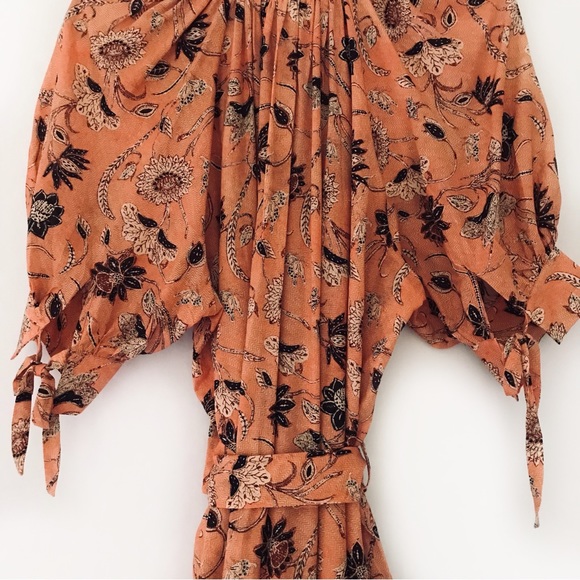 ULLA JOHNSON Primrose Puff Sleeve Tiered Midi Dress - Picture 10 of 13